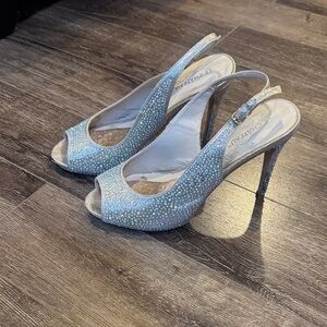 Le Chateau Bling Sparkle Peep-Toe Heels